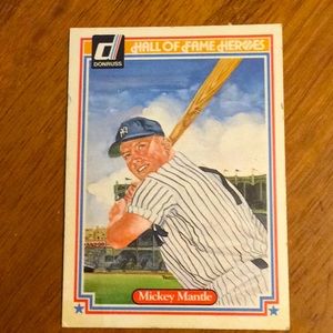 Vtg 1983 Mickey Mantle Hall of Fame Heroes Card.